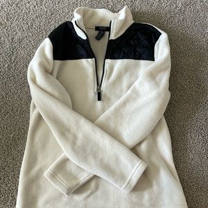 Chaps cream and black quarter zip jacket